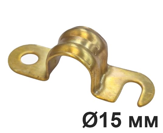Крепеж двухсторонний для труб D15, Латунь , Villaris-Loft, 2021514 - фото 110172