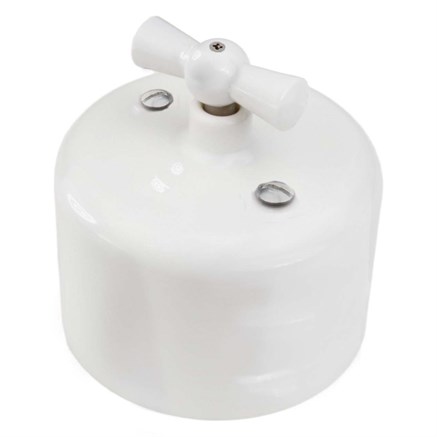 Выключатель/переключатель поворотный, проходной, одинарный, керамика, белый, Jantera, JRO.0R11.CG00 - фото 110387