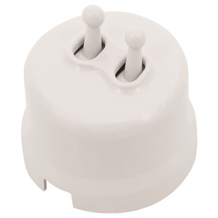 Выключатель тумблерный, двойной, пластик, белый, Jantera, JRE.0T02.PG00 - фото 110408