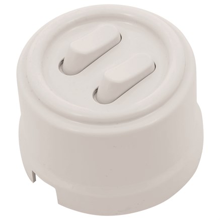 Кнопка клавишная, звонковая, двойная, пластик, белый, Jantera, JCA.PK52.PG00 - фото 110437