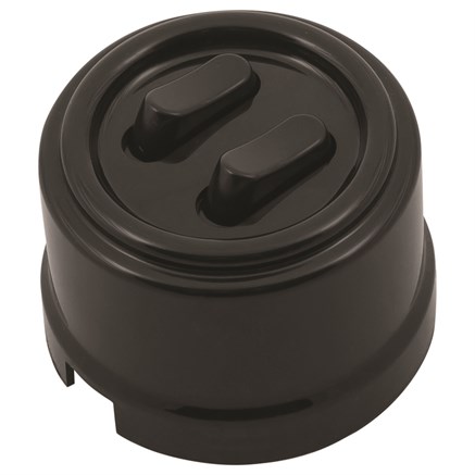 Кнопка клавишная, звонковая, двойная, пластик, черный, Jantera, JCA.PK52.PG01 - фото 110438