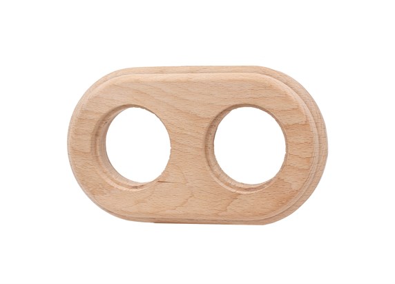 Рамка 2-местная круглая, D95 L165 H10, дерево, натуральное дерево, Jantera, JRO.2ON2.WM10 - фото 110457