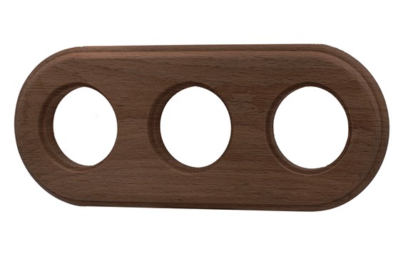 Рамка 3-местная круглая, D95 L235 H10, дерево, коричневый, Jantera, JRO.2ON3.WM02 - фото 110459