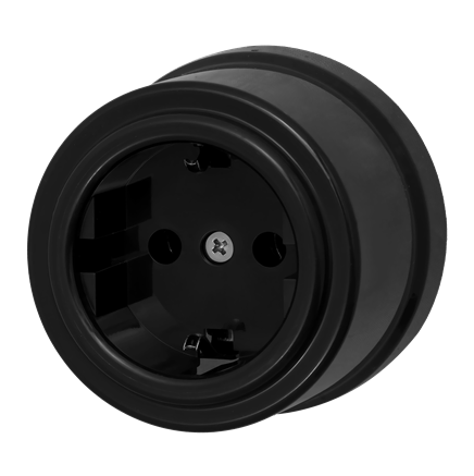 Розетка 1-местная, 220B, Schuco, евростандарт, пластик, черный, Jantera, JNO.1L61.PG01 - фото 110472