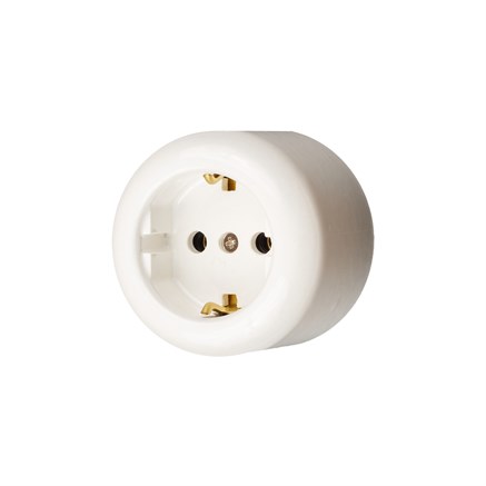 Розетка 1-местная, 220В, Schuco, евростандарт, керамика, белый, Jantera, JRO.1L61.CG00 - фото 110545