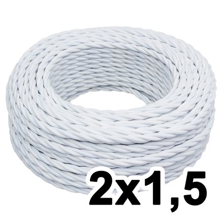 Витой провод двухжильный, 2х1.5, 220В, 50м, белый, Jantera, JTW.721.TM00.050 - фото 110620