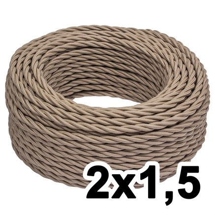 Витой провод двухжильный, 2х1.5, 220В, 50м, амбра, Jantera, JTW.721.TM06.050 - фото 110624