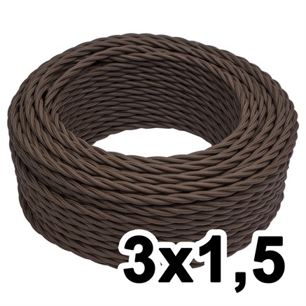 Витой провод трехжильный, 3х1.5, 220В, 50м, коричневый, Jantera, JTW.731.TM02.050 - фото 110632