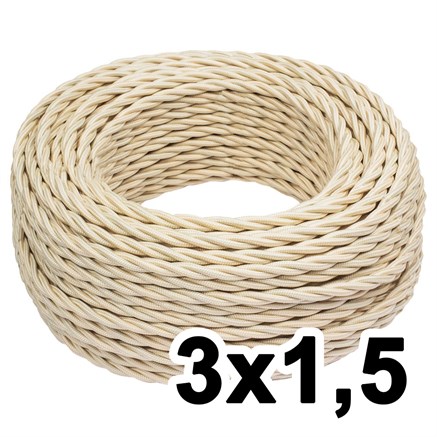 Витой провод трехжильный, 3х1.5, 220В, 50м, ваниль, Jantera, JTW.731.TM03.050 - фото 110633
