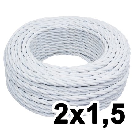 Витой провод двухжильный, 2х1.5, 220В, 10 м, белый, Jantera, JTW.721.TM00.010 - фото 110640