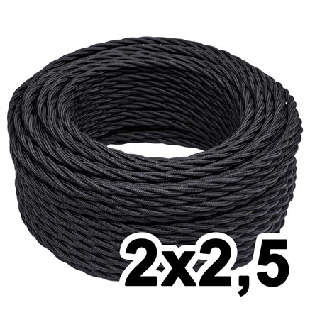 Витой провод двухжильный, 2х2.5, 220В, 20 м, черный, Jantera, JTW.722.TM01.020 - фото 110666