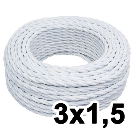 Витой провод трехжильный, 3х1.5, 220В, 10м, белый, Jantera, JTW.731.TM00.010 - фото 110680