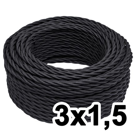 Витой провод трехжильный, 3х1.5, 220В, 20м, черный, Jantera, JTW.731.TM01.020 - фото 110686