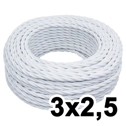 Витой провод трехжильный, 3х2.5, 220В, 20м, белый, Jantera, JTW.732.TM00.020 - фото 110702