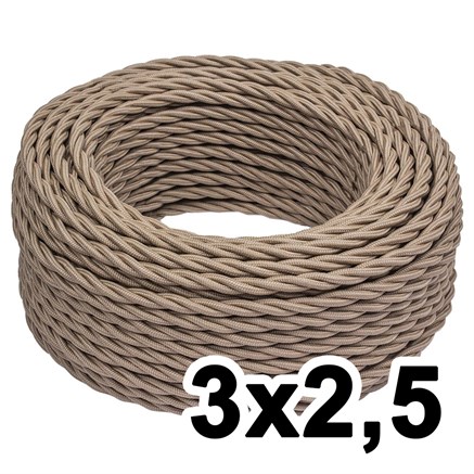 Витой провод трехжильный, 3х2.5, 220В, 10м, амбра, Jantera, JTW.732.TM06.010 - фото 110716