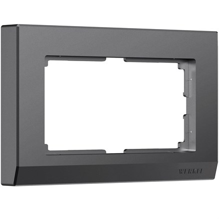 Рамка из поликарбоната для двойной розетки Stark графит матовый W0081864 - фото 110803