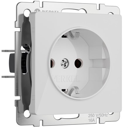 Розетка с заземлением (белый акрил) W1171041 - фото 110917