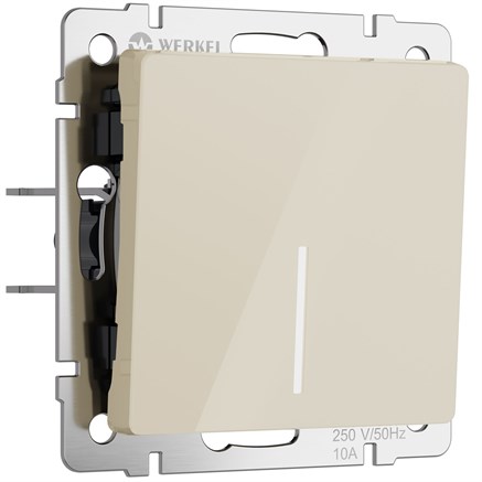 Выключатель одноклавишный с подсветкой (айвори акрил) W1110143 - фото 110963