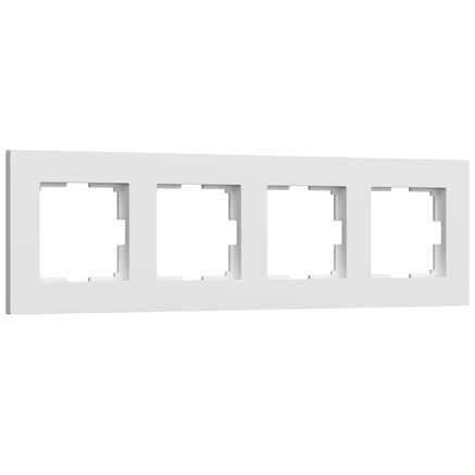 Рамка из поликарбоната на 4 поста Slab белый софт W0042961 - фото 111103