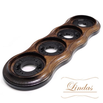 Рамка на бревно 4х-местная, Орех Лакированный Lindas 25963 - фото 111382