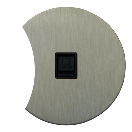 Компьютерная розетка RJ45, никель, Salvador, EU010206 - фото 111549