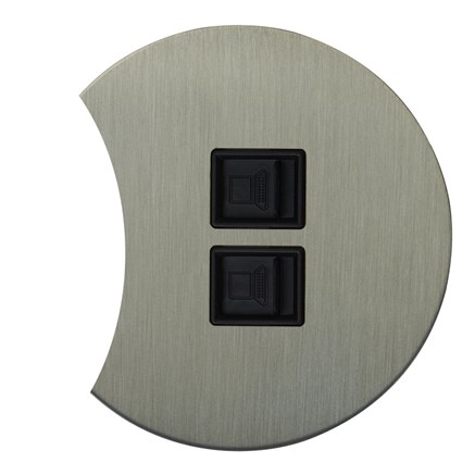 Двойная комп. розетка RJ45, никель, Salvador, EU010207 - фото 111550