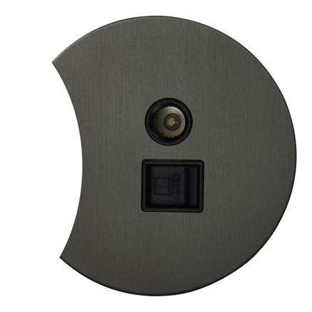 Розетка ТВ+компьютерная RJ45, антрацит, Salvador, EU020208 - фото 111561