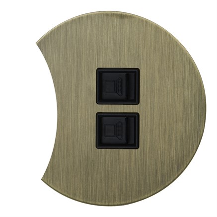 Двойная комп. розетка RJ45, бронза, Salvador, EU030207 - фото 111587