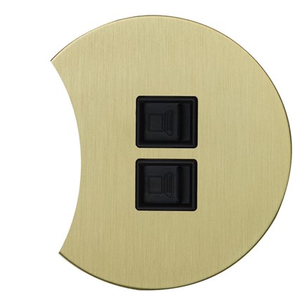 Двойная комп. розетка RJ45, золото, Salvador, EU040207 - фото 111602