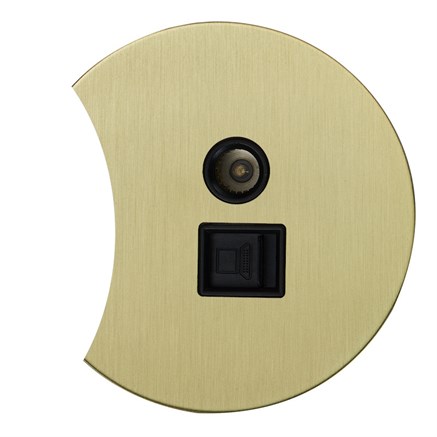 Розетка ТВ+компьютерная RJ45, золото, Salvador, EU040208 - фото 111603