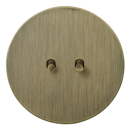 Выключатель 2-х тумблерный, проходной, бронза, Salvador, EU030103B02 - фото 111634