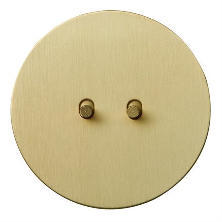 Выключатель 2х-тумблерный проходной, золото, Salvador, EU040104B02 - фото 111644