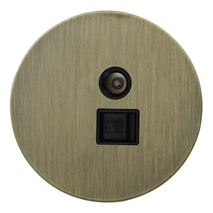 Розетка ТВ+компьютерная RJ45, бронза, Salvador, EU030108 - фото 111662