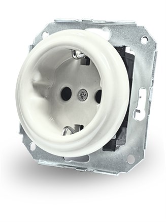 Розетка керамическая встраиваемая белая, Edisel Presto, 3596353136