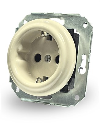 Розетка керамическая встраиваемая слоновая кость, Edisel Presto, 3596353657