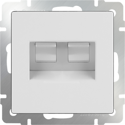 Розетка двойная Ethernet RJ-45 (белая) W1181101 - фото 16477