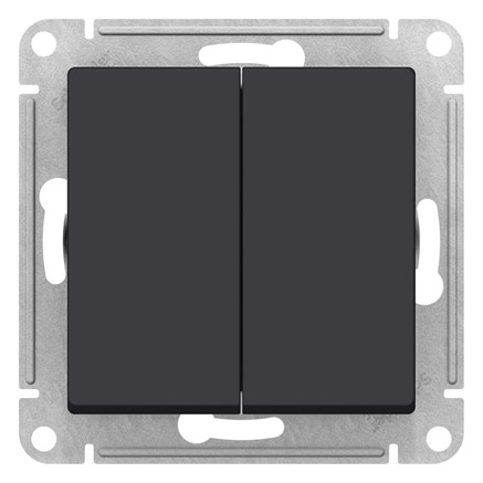 Карбон Переключатель 2-клавишный перекрестный, 2 x сх. 7, 10АХ, механизм Systeme Electric AtlasDesign ATN001073 - фото 74458