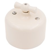 Выключатель/переключатель поворотный, проходной, одинарный, керамика, ваниль, Jantera, JRO.0R11.CG03