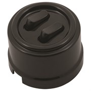 Выключатель клавишный, двойной, пластик, черный, Jantera, JCA.0K02.PG01