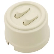 Выключатель клавишный, двойной, пластик, шалфей, Jantera, JCA.0K02.PG04