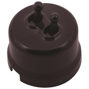 Выключатель тумблерный, двойной, пластик, коричневый, Jantera, JRE.0T02.PG02