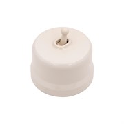 Выключатель/переключатель тумблерный, проходной, одинарный, пластик, ваниль, Jantera, JRE.0T11.PG03