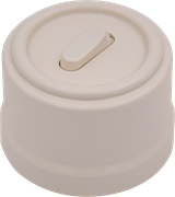 Выключатель/переключатель клавишный, перекрестный, одинарный, пластик, ваниль, Jantera, JCA.0K21.PG03