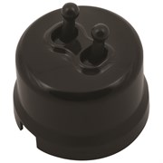 Кнопка тумблерная, звонковая, двойная, пластик, черный, Jantera, JRE.PT52.PG01