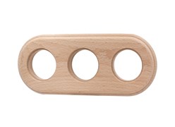 Рамка 3-местная круглая, D95 L235 H10, дерево, натуральное дерево, Jantera, JRO.2ON3.WM10