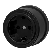 Розетка 1-местная, 220B, Schuco, евростандарт, пластик, черный, Jantera, JNO.1L61.PG01