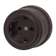 Розетка 1-местная, 220B, Schuco, евростандарт, пластик, коричневый, Jantera, JNO.1L61.PG02