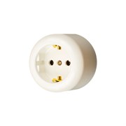 Розетка 1-местная, 220B, Schuco, евростандарт, керамика, ваниль, Jantera, JRO.1L61.CG03