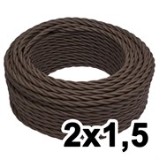 Витой провод двухжильный, 2х1.5, 220В, 50м, коричневый, Jantera, JTW.721.TM02.050