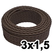 Витой провод трехжильный, 3х1.5, 220В, 10м, коричневый, Jantera, JTW.731.TM02.010
